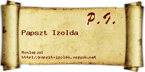 Papszt Izolda névjegykártya
